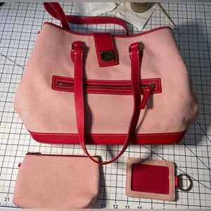 Dooney and Bourke red cloth tote